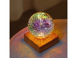 Bola Cristal 3d Usb Proyección Fuegos Artificiales Led Para Decoración Habitación Salón