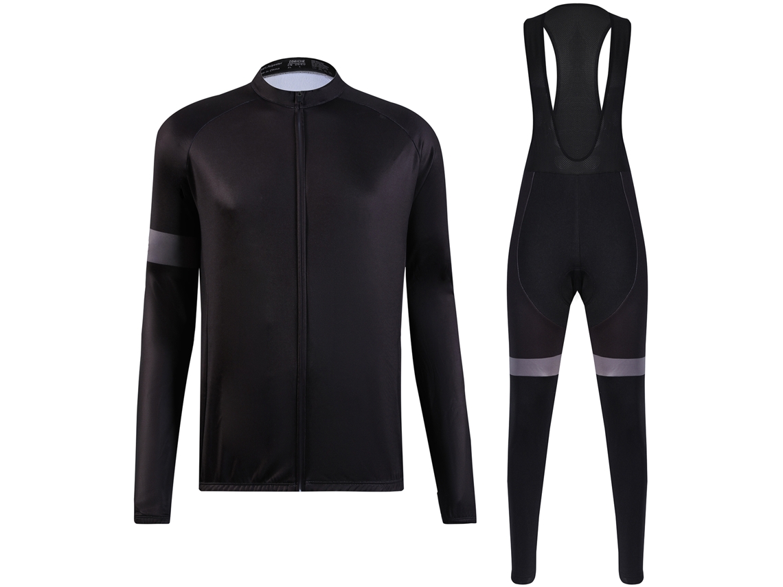 Conjunto De Camisa De Ciclismo Para Homem Inverno Manta Manga Longa Com Calças Padded Bib Roupa De Bicicleta