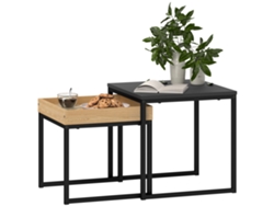 Juego De Mesas Auxiliares De Roble Negro Para La Mesa Central Del Salón.