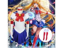 Disfraz de Sailor Moon, traje de juego de rol, conjunto completo para hombre (M)