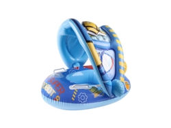Anillo de natación inflable con sombrilla para bebés, asiento para niños al aire libre que te ofrece una piscina de verano Gertiz (robot azul)