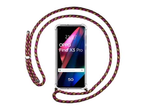 Carcasa Oppo Find X3 Pro 5G TUMUNDOSMARTPHONE Colgante Rosa