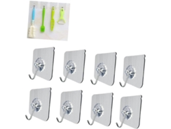 Juego De 8 Ganchos Adhesivos Impermeables Para Pared, Ideales Para Baño Y Cocina.