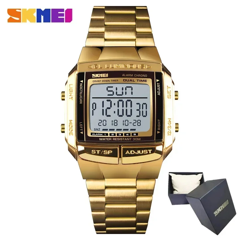 Reloj Deportivo (naranja), Reloj Despertador Digital Con Cuenta Regresiva, Pantalla De Cristal Grande.