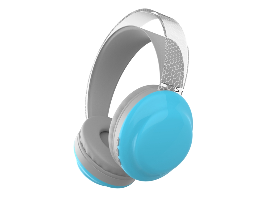 Auriculares Inalámbricos (azules), Con Tecnología Bluetooth Y Diadema Transparente Con Luz.