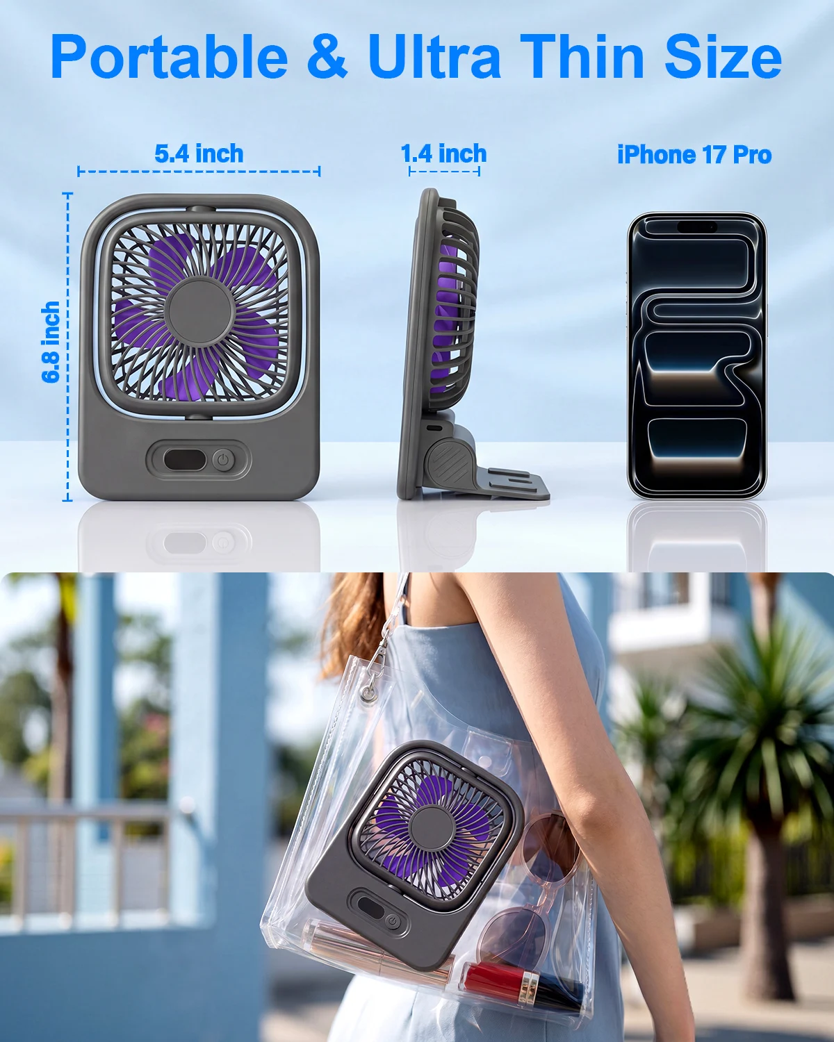 Ventilador De Pared Magnético (gris), Recargable Por Usb, Ventilador De Refrigeración Suspendido Ultrafino.
