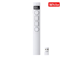 Presentador inalámbrico de 2,4 GHz con control multimedia USB, bolígrafo abatible para PowerPoint, para la enseñanza en la oficina, color blanco Gertiz