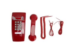 Teléfono De Pared De Estilo Retro Con Control De Volumen Para El Hogar, Hotel U Oficina - Rojo
