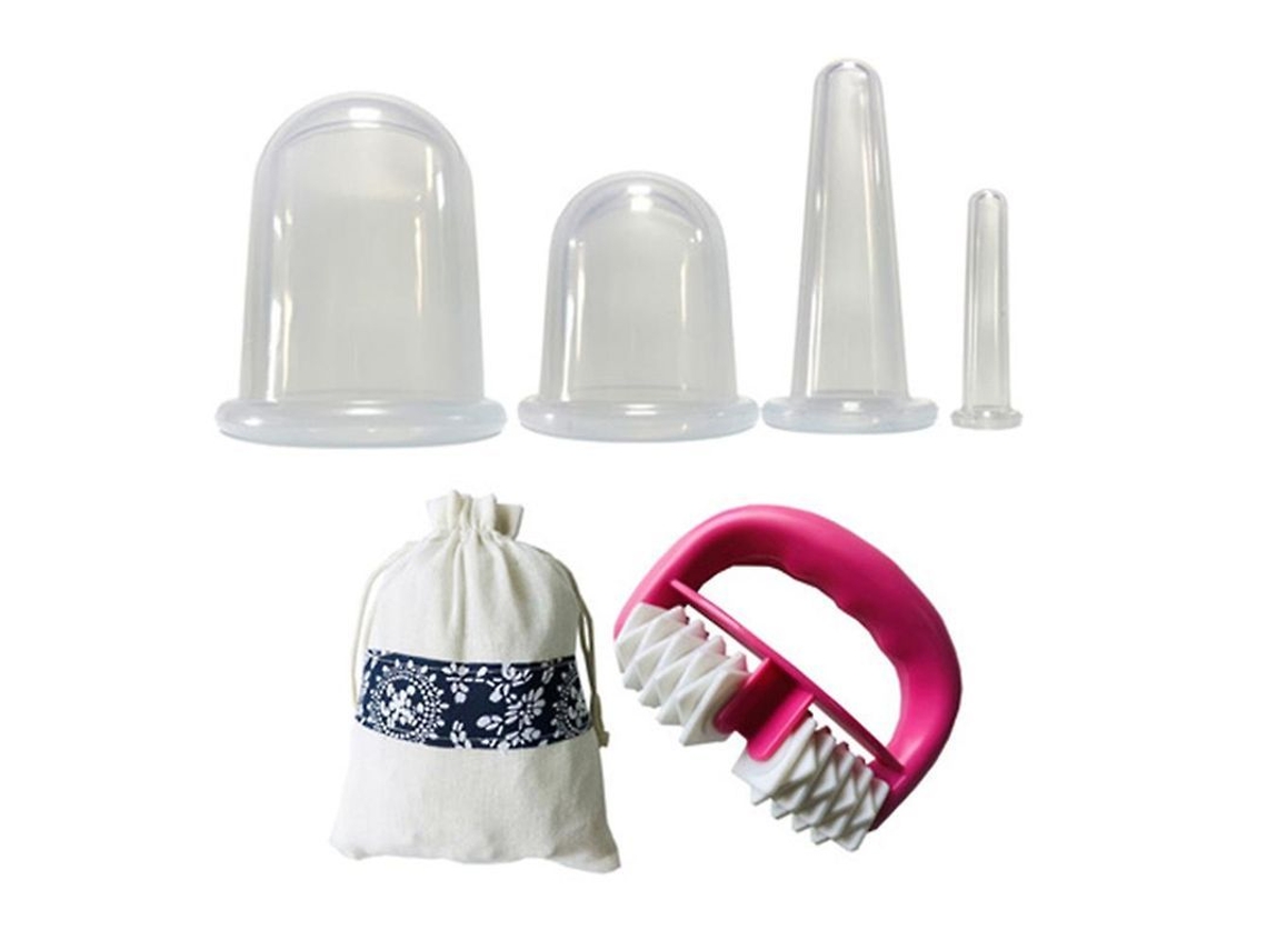 2026-kit De Ventosas De Silicona 4 Piezas + Rodillo De Masaje Para Masaje Corporal Y Facial