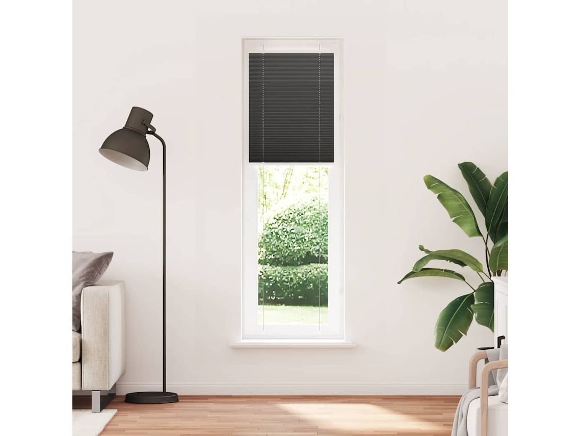 Maison Exclusive - Estor Plisado Negro 65x200 Cm Tela Ancho 64,4 Cm Poliéster