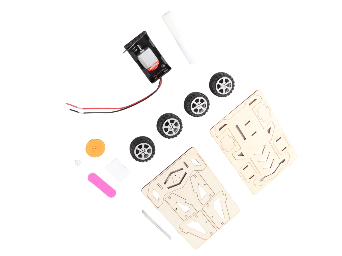 Kit de coche de carreras eléctrico de madera para niños: Construcción y experimentos científicos
