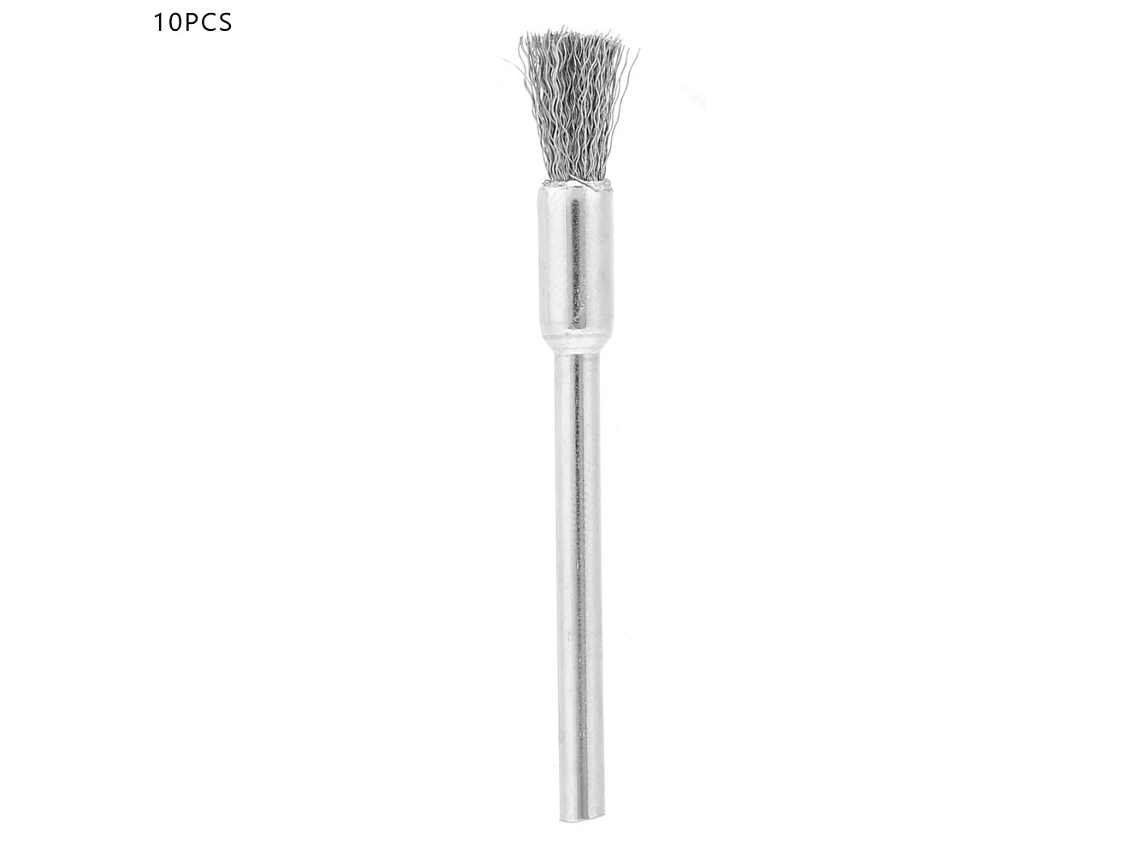 10 Peças Mini Escova De Aço Inoxidável Roda De Polimento Para Ferramenta De Esmeril (3*5 Mm) Prático Popular