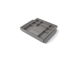 Kit Organizador y Estructura de Cajón Regulable Quartz para Armarios, Cierre Suave y Guías de Extracción Total, Módulo de 60 cm, Acabado Titanio Emuca