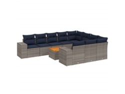 Maison Exclusive - Conjunto De Sofá De Jardín De 11 Piezas Con Cojines, Poliratán Gris