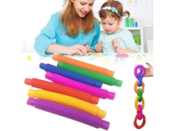Ats-4pcs Juguetes De Descompresión De Tubo Telescópico Extensible De Color Para Adultos Niños Mini Tubos Juguetes Sensoriales