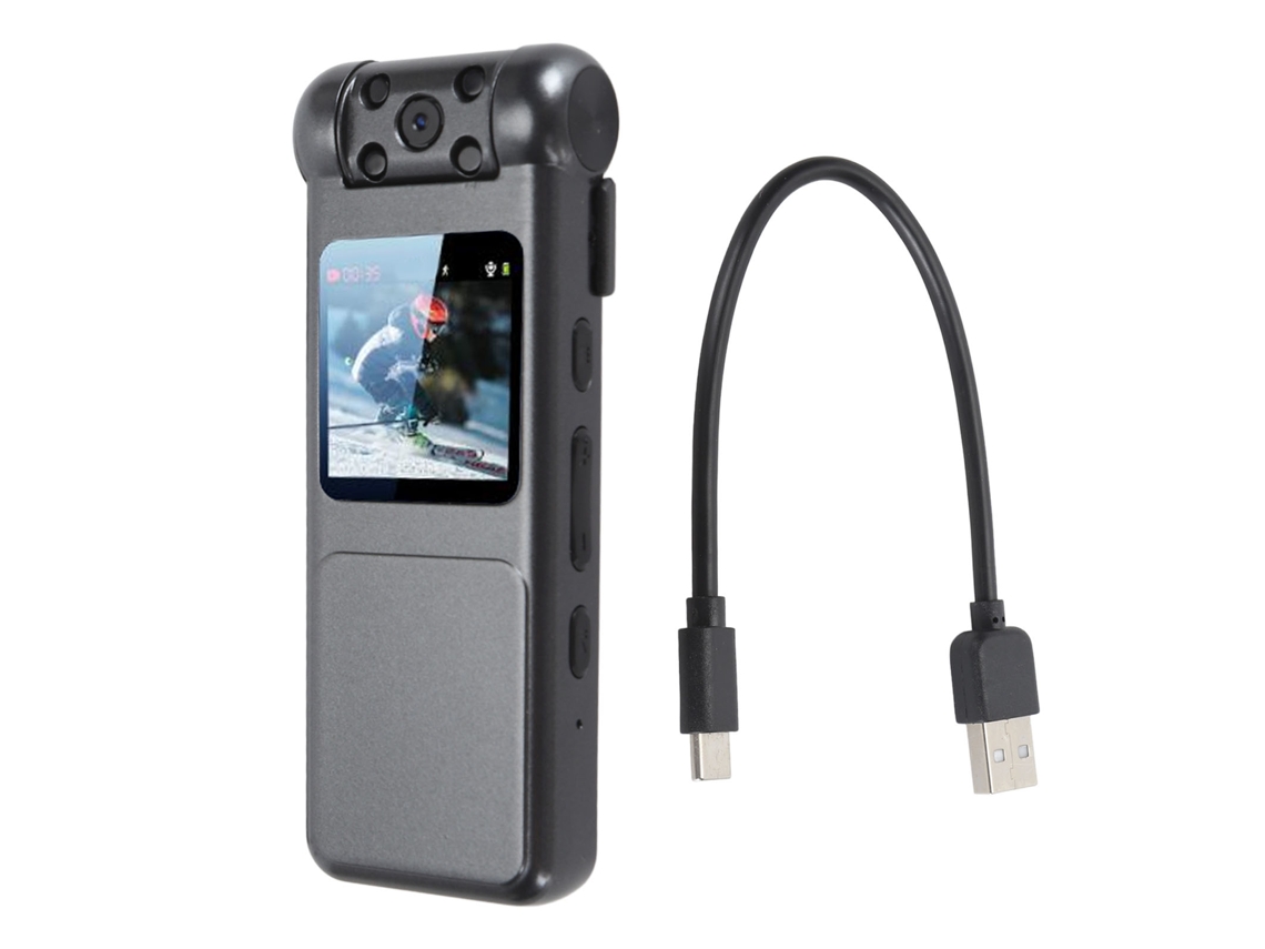 Cámara Portátil Con Lente Giratoria De 120 Grados, Grabadora De Vídeo Portátil, Visión Nocturna, Detección De Movimiento, 64 Gb.