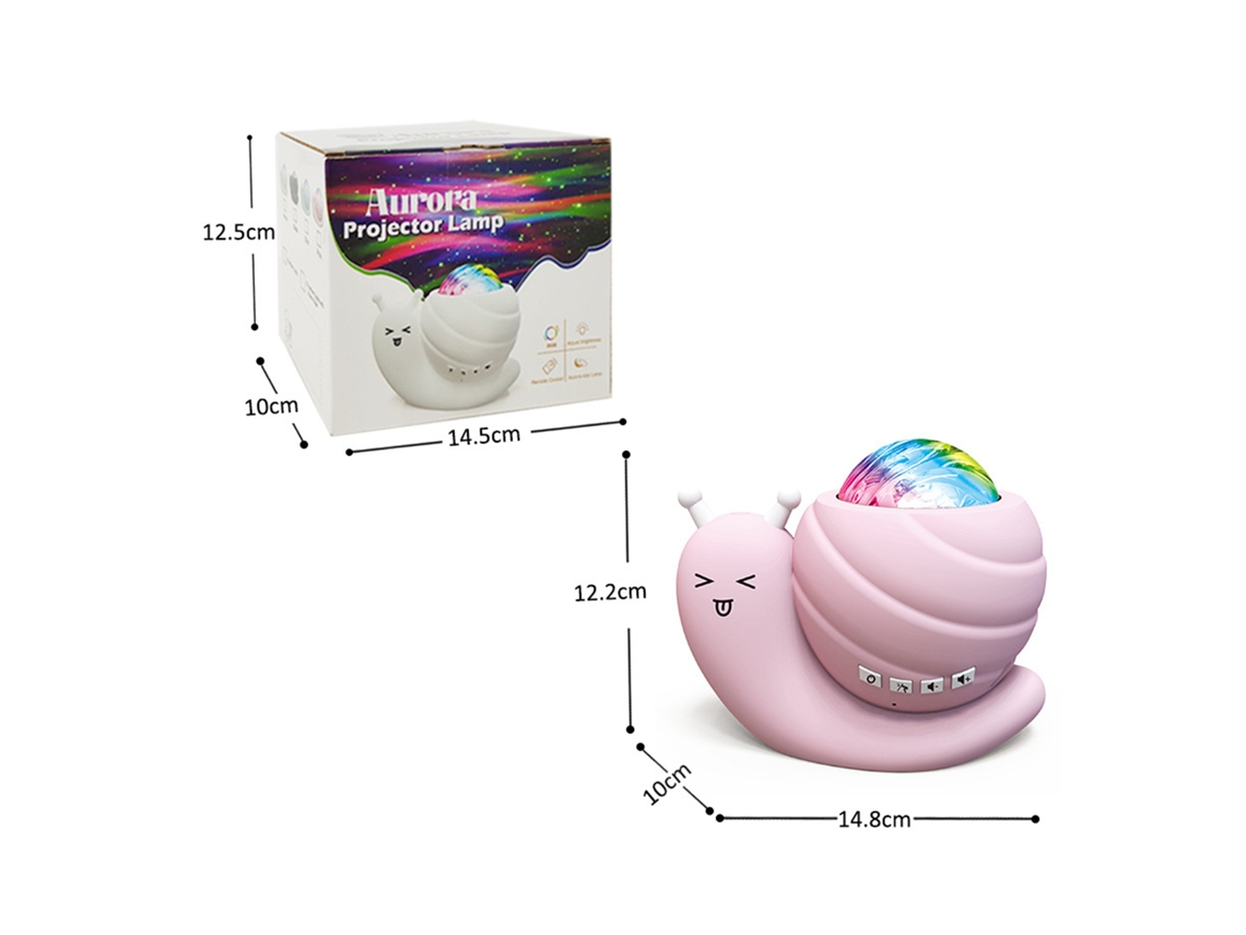 Proyector de cielo estrellado 2026 con forma de caracol, altavoz Bluetooth, luz nocturna LED, regalo creativo para dormitorio.