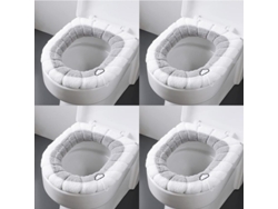 2026-4pcs Fundas De Asiento De Inodoro Suaves Con Mango Calefactores Elásticos Para Baño