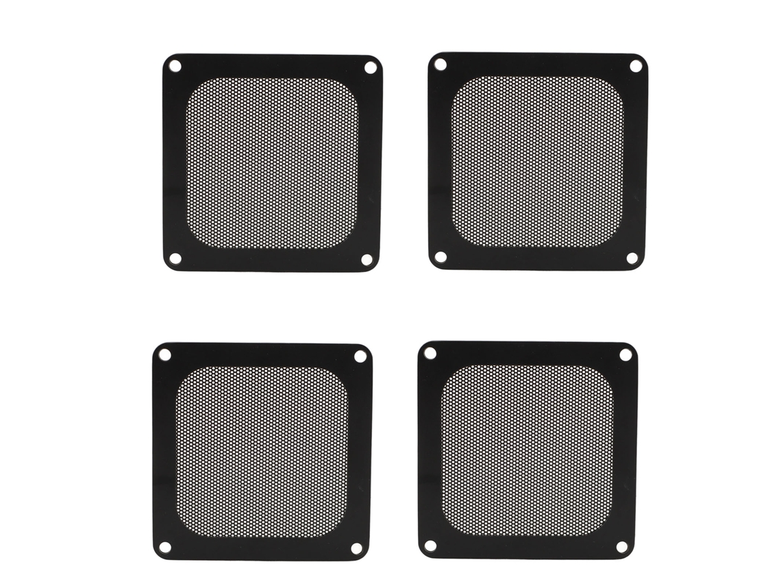 Filtro de ventilador de PC con marco magnético de PVC, 4 piezas, negro