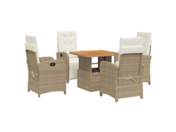 Maison Exclusive - Set Comedor De Jardín 5 Pzas Con Cojines Ratán Sintético Beige