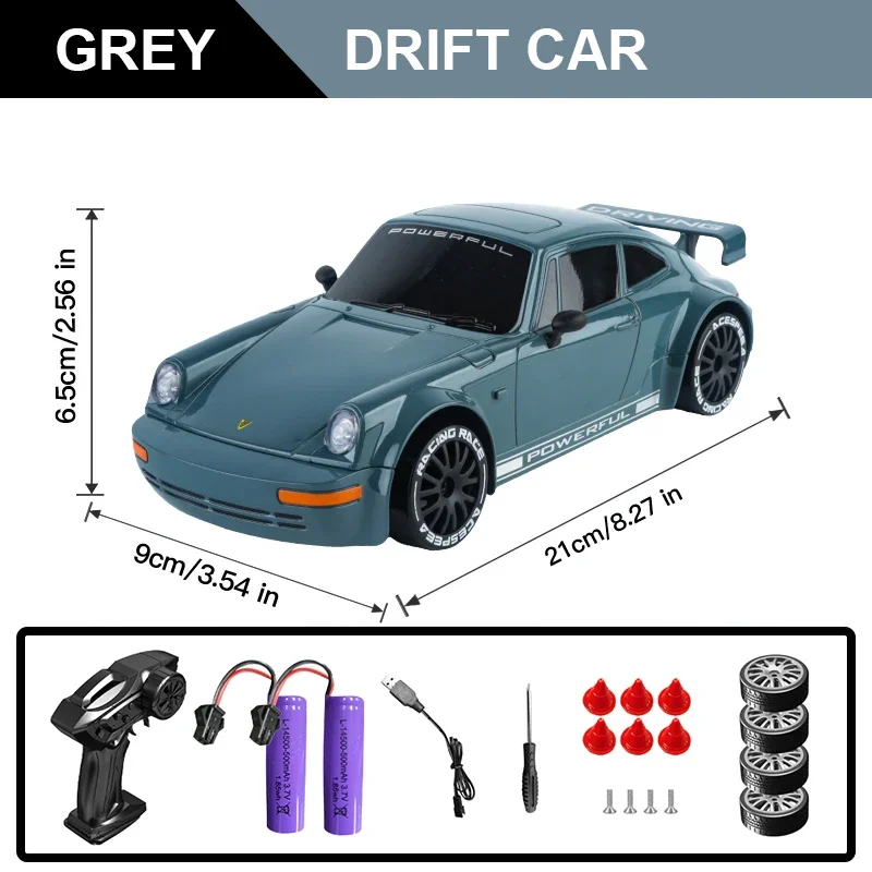 Coche Teledirigido (gris) 2.4g Con Luces, Juguete De Simulación