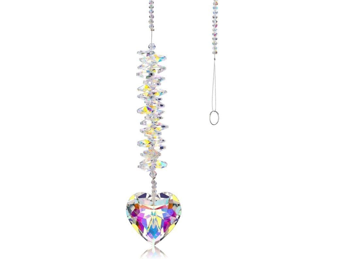 Decoração de Cristal Suncatcher com Pingente de Coração de Prisma K9 Transparente para Casa Jardin Janela
