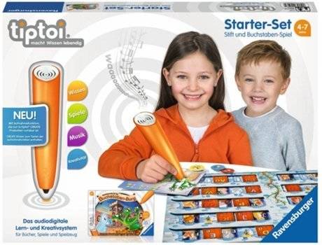 Ravensburger Tiptoi 00802 starter set juego de y letras sistema aprendizaje niños partir 4 años mesa stift und buchstabenspiel