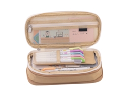 Estuche De Lápices Con Gran Capacidad Estilo Moderno Simple De Doble Capa Resistente Al Desgaste Para Niños Estudiantes