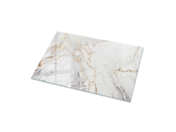 Cristal para espejo de mesa rectangular (100x70 cm - Mármol elegante con vetas - Blanco)