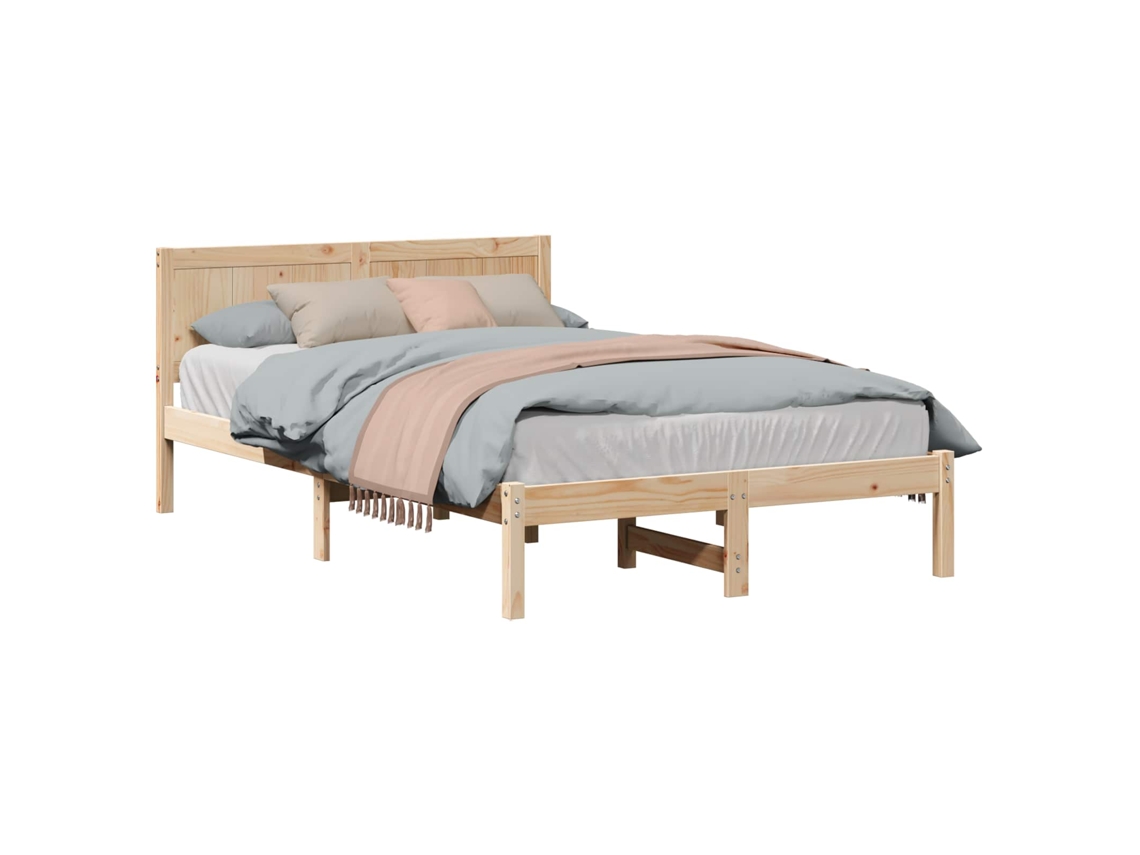 Maison Exclusive - Estructura De Cama Marrón 140 X 190 Cm Madera Maciza De Pino
