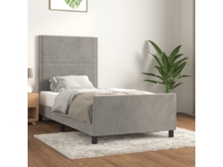 Estructura De Cama Sin Colchón Terciopelo Gris Claro 100x200 Cm