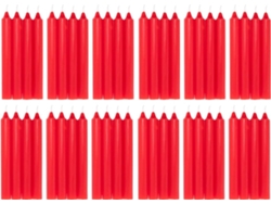 COM-FORT HOUSE- Vela de mesa Roja - Pack velas de 48 Unidades - Velas Decorativas Sin Perfume - Velas para tu Hogar