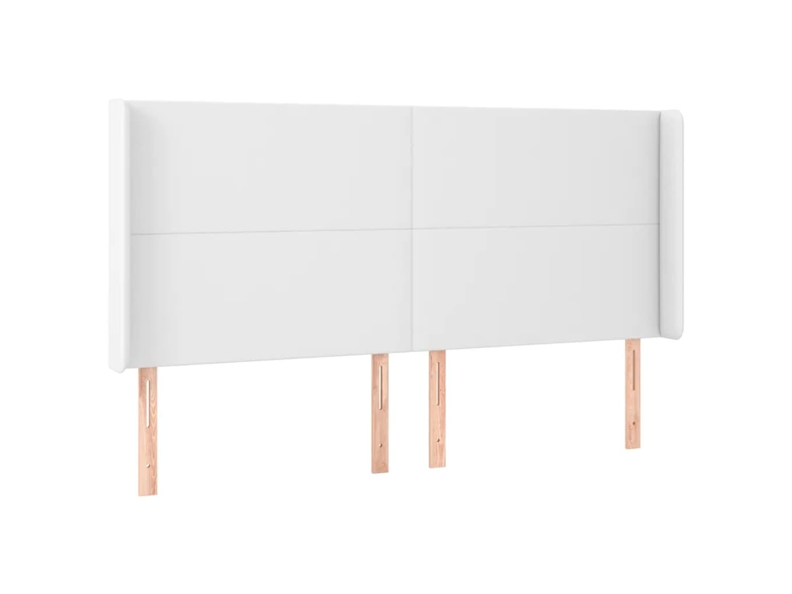 Maison Exclusive - Cabecero Con Orejas De Cuero Sintético Blanco 163x16x118/128 Cm