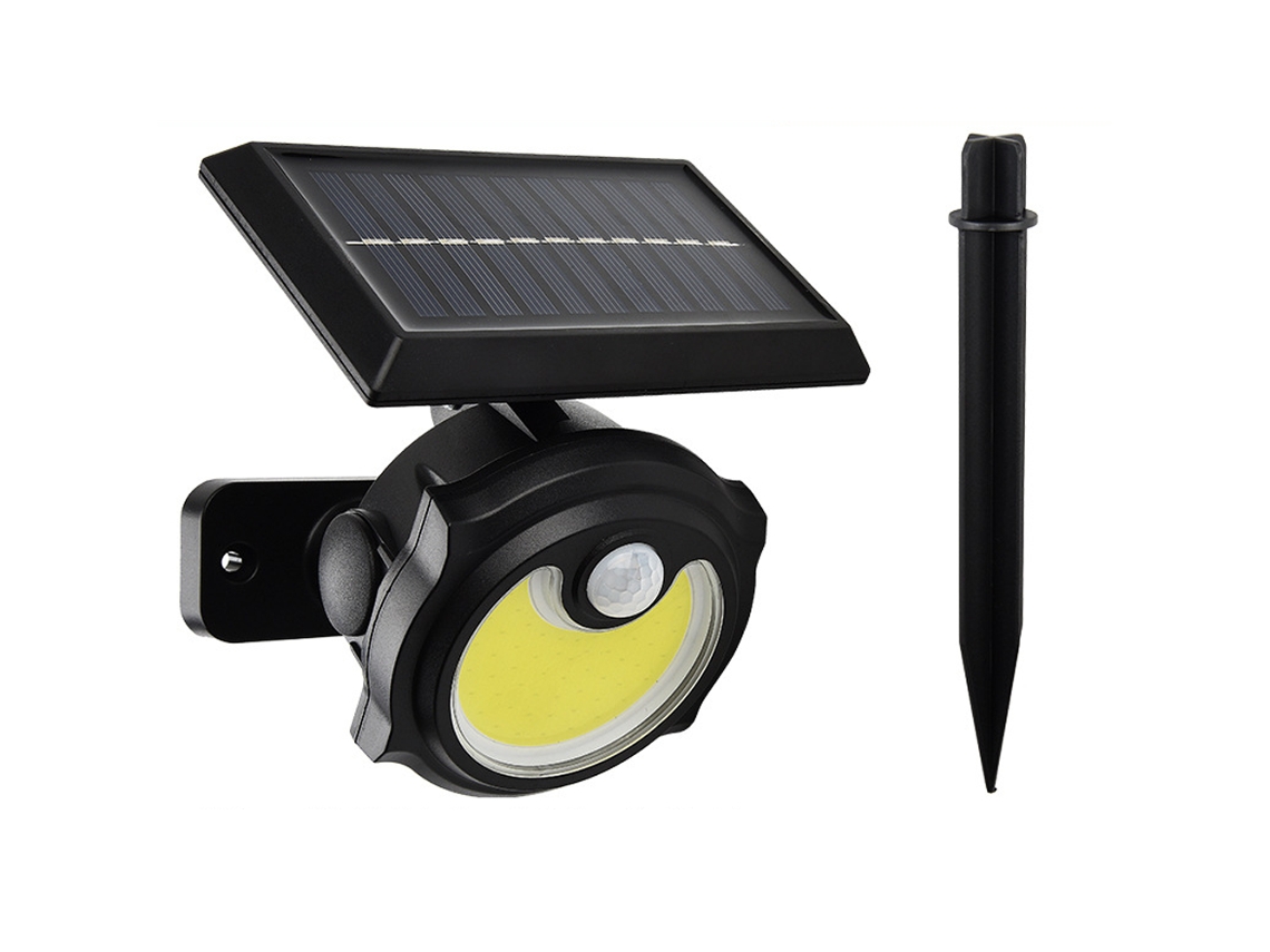 Luz solar con sensor de cuerpo humano, luz de pared, enchufe de tierra para jardín, iluminación de calle pequeña, 1 Uds.