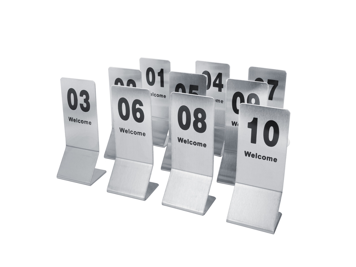 Números De Mesa 1-10 De Acero Inoxidable Doble Cara Para Decoración De Bodas Y Fiesta