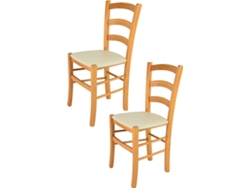 Conjunto de 2 Cadeiras T M C S Venice 322MI-HI-PN023 (Castanho - 88x43x44 cm - Madeira)