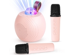 Mini máquina de karaoke para niños y adultos, altavoz Bluetooth con 2 micrófonos inalámbricos, altavoz portátil con luces de discoteca Yizhood