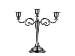 Candelabro Europeo De Metal Negro Con 3 Brazos, Elegante Para El Hogar, Bodas O Cenas A La Luz De Las Velas.