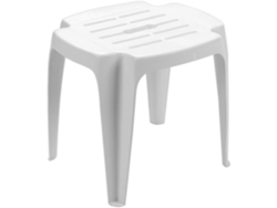 Taburete resina blanco 42x37x38 cm.