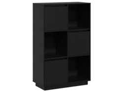 Aparador alto 74x35x117 cm Pino macizo Negro MAISON EXCLUSIVE