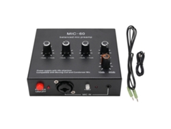 Preamplificador De Micrófono Con Fuente De Alimentación De 48 V, Aumento De Ganancia De 60 Db, Entradas/salidas Xlr De 3,5 Mm Y 6,35 Mm.