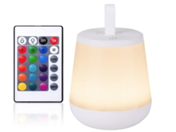 Lámpara táctil, luz nocturna LED portátil con puerto de carga USB rápido, luz blanca cálida regulable de 5 niveles y RGB que cambia de 16 colores (blanco) CHRONUS