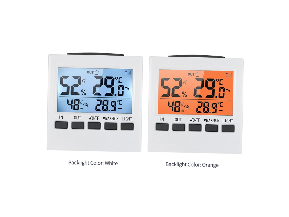 Termómetro Higrómetro Digital Inalámbrico Con Pantalla Lcd Para Interiores/exteriores Y Transmisor De Valores Máximos/mínimos.