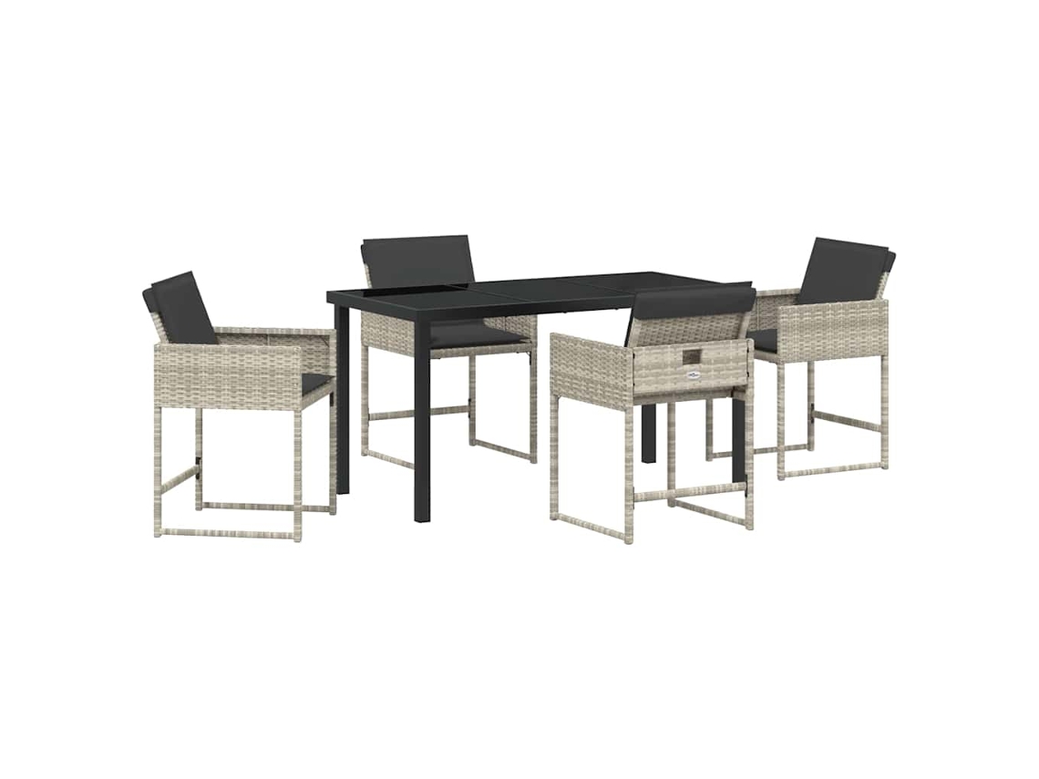 Maison Exclusive - Conjunto De Comedor De Jardín 5 Pcs Gris Claro Ratán Sintético