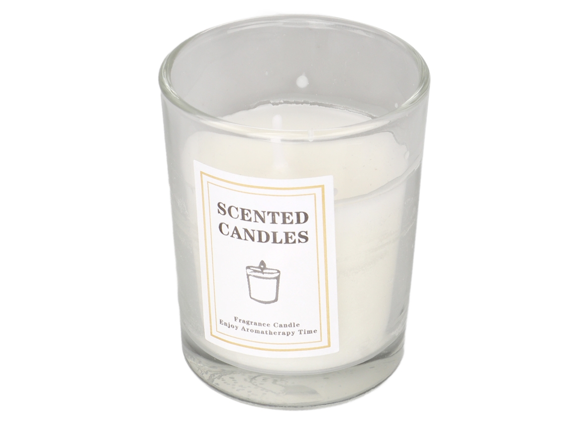 Vela blanca de soja con aroma cálido para dormitorios, oficinas y bares.