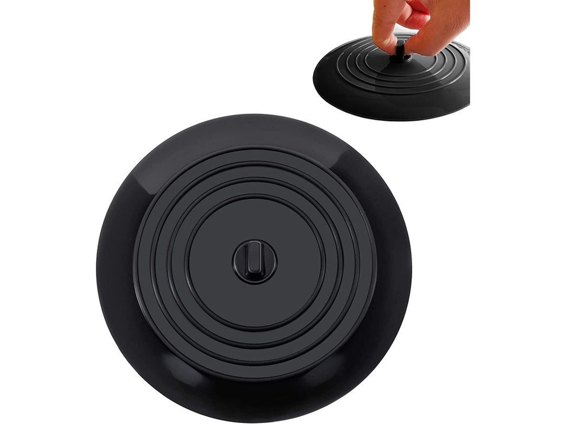 Tapón De Silicona Para Desagüe, Bañera Y Fregadero De Cocina, Evita Fugas (negro)