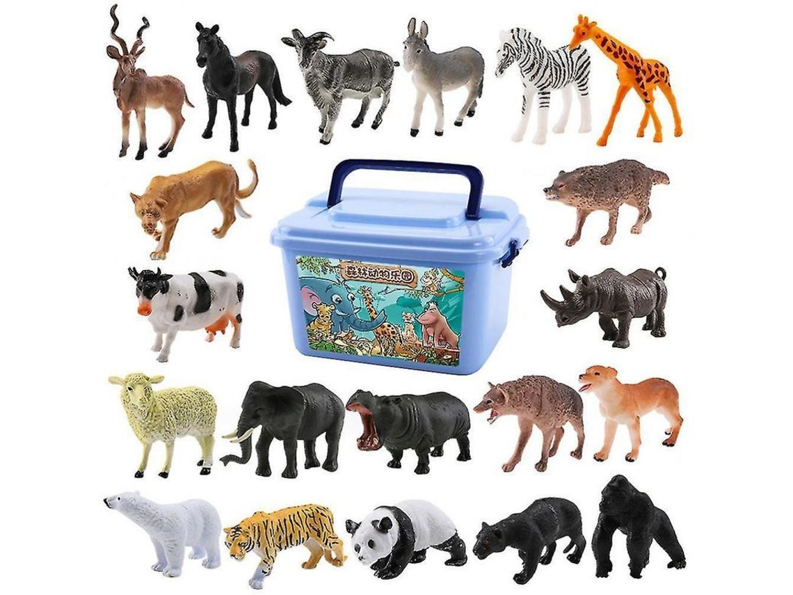 Conjunto De 58 Juguetes De Plástico Con Forma De Animales, Modelo De Zoológico De Simulación De Bosque Para Niños Vre