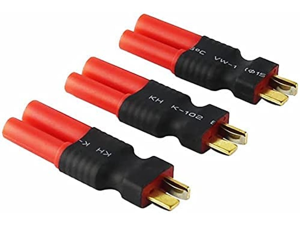 Pieza para Teledirigidos 3pcs Deans T-Plug Male HXT 4mm adaptador inalámbrico RC conector LiPo baterías
