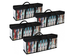 2026rebe-bolsa Organizadora Para Dvd Blu-ray Juegos Ps4 Con Tapa Transparente Manejo Portátil Capacidad 80 Unidades 4 Pack
