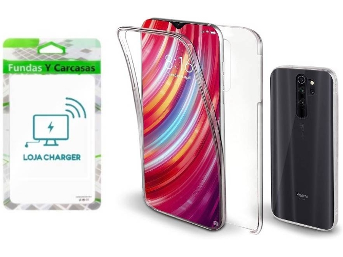Funda y Protector de Pantalla LOJA CHARGER 4X1 360° Protección total Xiaomi Redmi Note 8 Pro Transparente